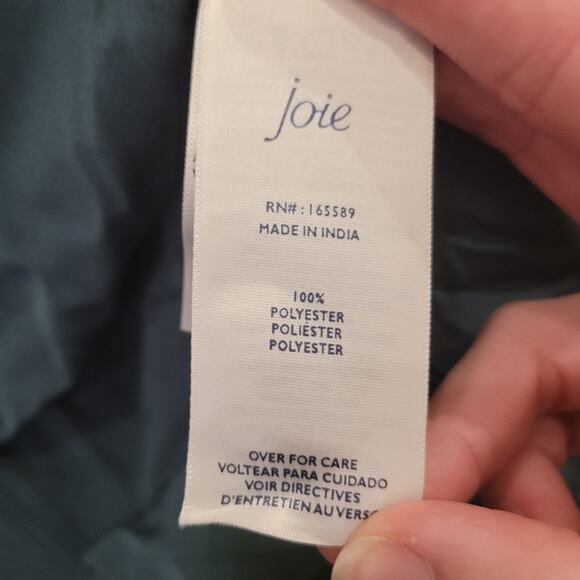 Joie Dress Women Size XXL Arctic Animal Leopard Print Balloon Sleeve Sheer Green - Picture 12 of 15